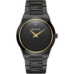 Bulova Millennia Modern Black Ion-Plated Stainless Steel Mens Watch